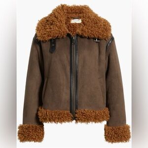 Treasure & Bond Brown Faux Shearling Jacket